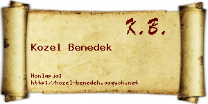Kozel Benedek névjegykártya